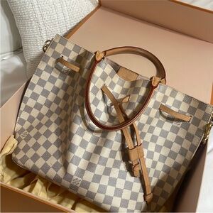 Louis Vuitton Beige and Brown Checkered Crossbody Bag